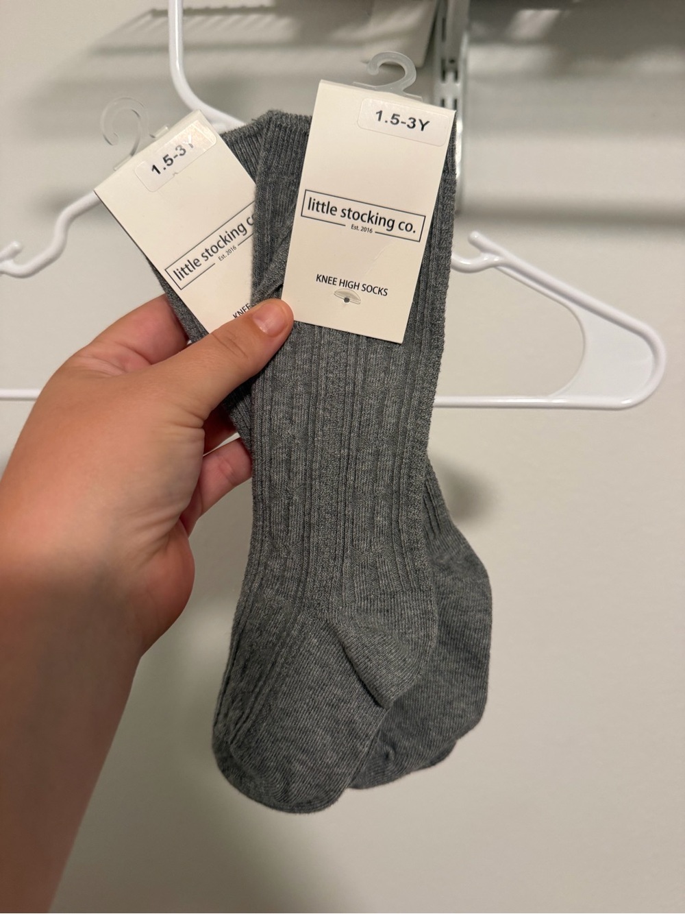 Little Stocking Co. Kids' Knee High Ribbed Socks - Gray